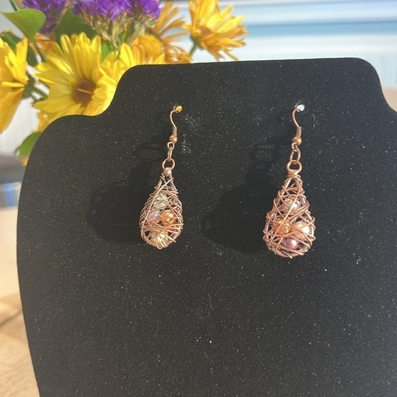 New - Handmade Copper Wire Earrings - Picture 4 of 5